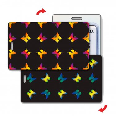 Pattern Change Lenticular Luggage Bag Travel Tag Butterfly Black #LT01-019B#