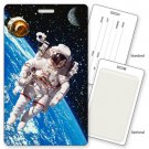 3D Lenticular Astronaut Earth in Space Luggage Bag Travel Tag - #LT01-402#