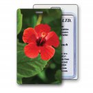 3D Lenticular Luggage Bag Travel Tag Red Tropical Hawaii Flower #LT01-212#