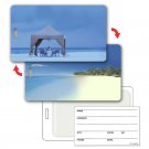 Tropical Beach and Gazebo Lenticular Flip Luggage Bag Travel Tag #LT01-228#