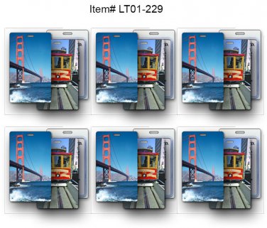 Cable Car Golden Gate  Lenticular Luggage Bag Travel Tag  SET OF 6-#LT01-229-6#