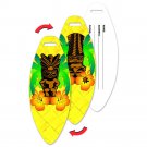 Hawaiian Tiki Statue Luggage Tag Surf Board Shape Lenticular Flip # LTSB-372#