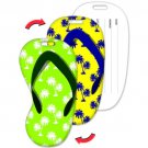 Lenticular Luggage Bag Travel Tag Flip Flop Shape Palm Trees LTFF-364