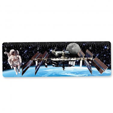 Ruler Bookmark Astronaut Space Station Earth  6 Inch 3D Lenticular #RU06-405#