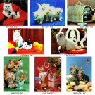 3D Lenticular Cute Cat Postcard Collection - 8 Vintage Kitty Cards, #8-CAT-PC#