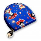 Lenticular Rare Vintage Cartoon Betty Boop Blue Coin Purse #BB-101-RONDO#