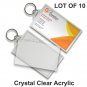 Key Chain Business Card Tag Clear Acrylic Snap-In 10 pcs #KC70-Clear-10#