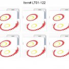 Yellow Starburst Luggage Bag Travel Tag 3D Lenticular SETof6 #LT01-122#