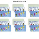 Ski Winter Luggage Bag Travel Tag All Weather Lot of6 Flip Lenticular #LT04-209#