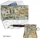 SETOF2- Lenticular Flip Coins & Dollars Checkbook Squeeze Coin Purse SET-952-2