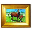 Golden Leaf Frame Wild Horses Wall Decor 7X8 Lenticular #SSP-385-FR4x6-G06#