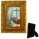 Table Top Decor w Gold Wood Frame 7X8 Communion 3D Lenticular #PK-235-FR4x6-G01#