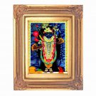 Gold Leaf Frame Hindu Hinduism Shreenathji Krishna #HDL-02-PI-FERMO# Vintage