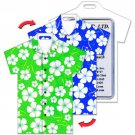 Lenticular Luggage Bag Travel Tag TShirt Shape, Hawaiian Flower LTST-357