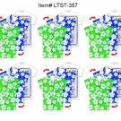 Hawaiian Flower Luggage Bag Travel Tag Shirt Shape Lenticular SETOF6 #LTST-357#