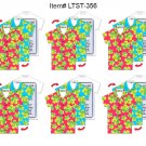 Hawaiian Flower Lenticular Luggage Bag Travel Tag Shirt Shape SETOF6  #LTST-356#