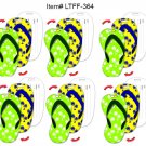 Palm Trees Lenticular Luggage Bag Travel Tag Flip Flop Shape, SETOF6 #LTFF-364#