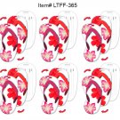 Tropical Hawaiian Flowers Lenticular Luggage Tag FlipFlop SET OF 6 #LTFF-365-S6#