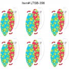 Flower Lenticular Luggage Bag Travel Tag Surf Board Shape, SET OF 6 #LTSB-356#