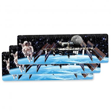 Ruler Bookmark 6inch Astronaut Space Station 3D Lenticular 120pcs #RU06-405-120#