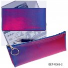 SETOF2- Lenticular Color-Changing Purple Checkbook Cover Pencil Case #SET-005-2#