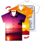 Lenticular Travel Luggage Bag Tag T-Shirt Shape, Sunset, #LTST-359#