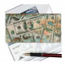 Checkbook American USA Coins & Dollars Money Currency Lenticular Flip #CBC-952#