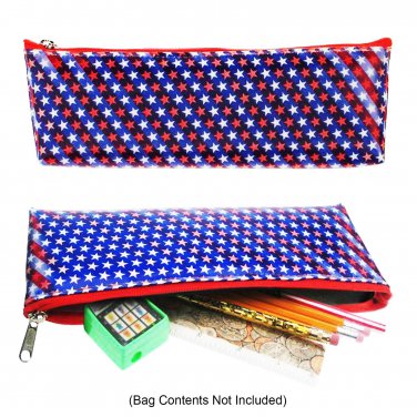 Lenticular Pattern-Changing Red White Blue USA Flag Pencil Case #Sobre-R148#