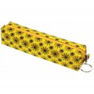 Lenticular Spinning Black Pinwheel Wheels Yellow Pencil Case #R-008Y-GLOBO#