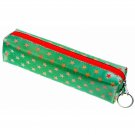 Lenticular Pattern-Changing Red Stars on Green Pencil Case #R-012G-GLOBO#