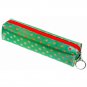 Lenticular Pattern-Changing Red Stars on Green Pencil Case #R-012G-GLOBO#