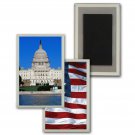 Lenticular Refrigerator Fridge Magnet Capitol Building American Flag #MAF-225#