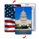 Lenticular Luggage Bag Travel Tag Capitol Building American Flag #LT01-225#