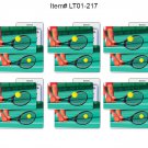 SET OF 6 - Lenticular Animated Tennis Match Luggage Bag Travel Tag - LT01-217