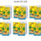 SETof6 Flip Lenticular Luggage Bag Travel Tag Smiling Sun Hawaii #LT01-230#