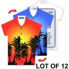 LotOf12 Lenticular Luggage Bag Travel Tag T-Shirt Shape Palm Tree #LTST-363-S12#