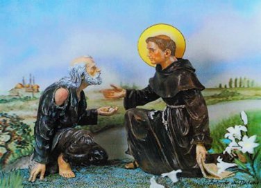 3D Lenticular Religious Saint Anthony Beggar 10.5x13.5 in Poster #RCC-605-PI#
