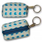 Spinning Blue Polka Dot Lipstick Coin Purse Keychain Lenticular #R-042-GLOBI#