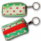 Red Stars Green Coin Purse Keychain Lenticular Color-Changing #R-012G-GLOBI#