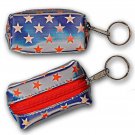 USA Red White Blue Coin Purse Keychain Lenticular Color-Changing #R-012B-GLOBI#