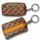 ColorChanging Lenticular Rainbow Lattice Plaid Coin Purse Keychain #R-035-GLOBI#