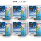 Florida White Sand SET OF 6- Lenticular Flip Luggage Tag Map of USA #LT01-227#