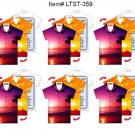 Luggage Bag Tag SET OF 6 - Lenticular Travel  T-Shirt Shape, Sunset, #LTST-359#