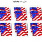SETOF6 Lenticular Animate USA Luggage Bag Travel Tag Wave American Flag LT01-220