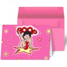 Betty Boop Star Pink Kick Greeting Card Lenticular 3D #BB-204-GC#