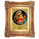 Virgin Mary and Jesus infant Gold Leaf Frame 21 X 18" Vintage  #PKF-183-PI-ENNA#