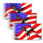 Wave American Flag Spiral Notebook Animated USA 2x4" Lenticular #NBM-220#