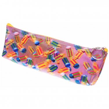 3D Lenticular Red Yellow Green Blue Pencils Back School Pencil Case #Sobre-222#