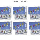 SET OF 6 - Lenticular Flip Luggage Bag Travel Tag Winter Skiers Snow #LT01-209#