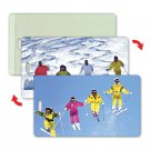 Ski Skiers Luggage Bag Travel Tag Lenticular Animation All-Weather #LT04-209#